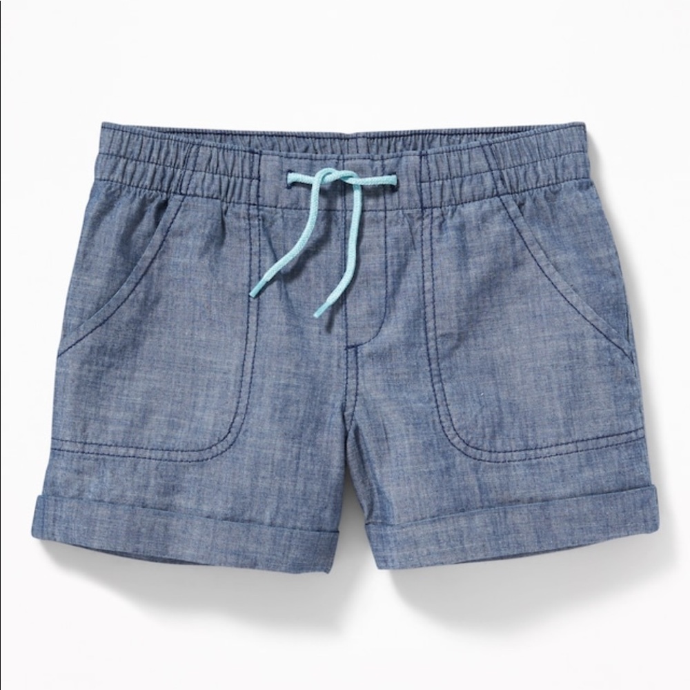 Chambray cuffed pull on shorts
